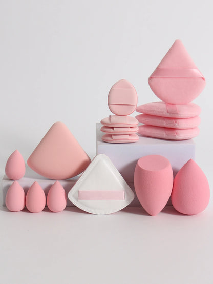 Cat Powder Cotton Candy 16-Piece Set 2 Makeup Eggs & 4 Mini Makeup Eggs & 2 Cotton Candy Powder Puff & 4 Powder Puff & 4 Mini C