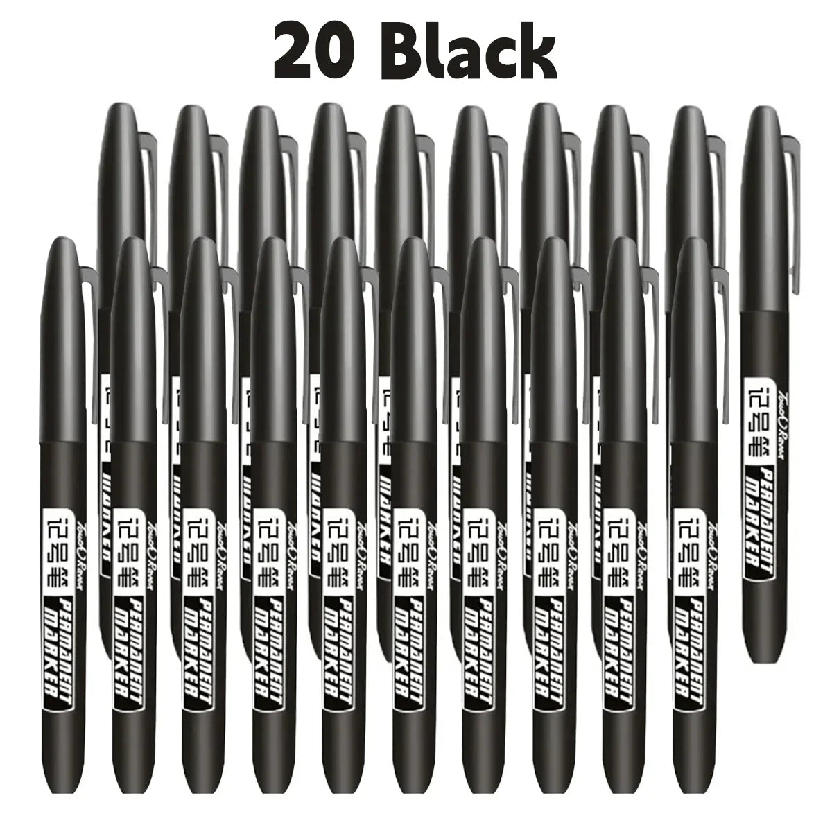 6-20PCs/Set PermanentMarker Pen Fine Point Waterproof Markers Thin Nib Crude Nib Black Blue Red Ink 1.5mm Fine Color Marker Pens