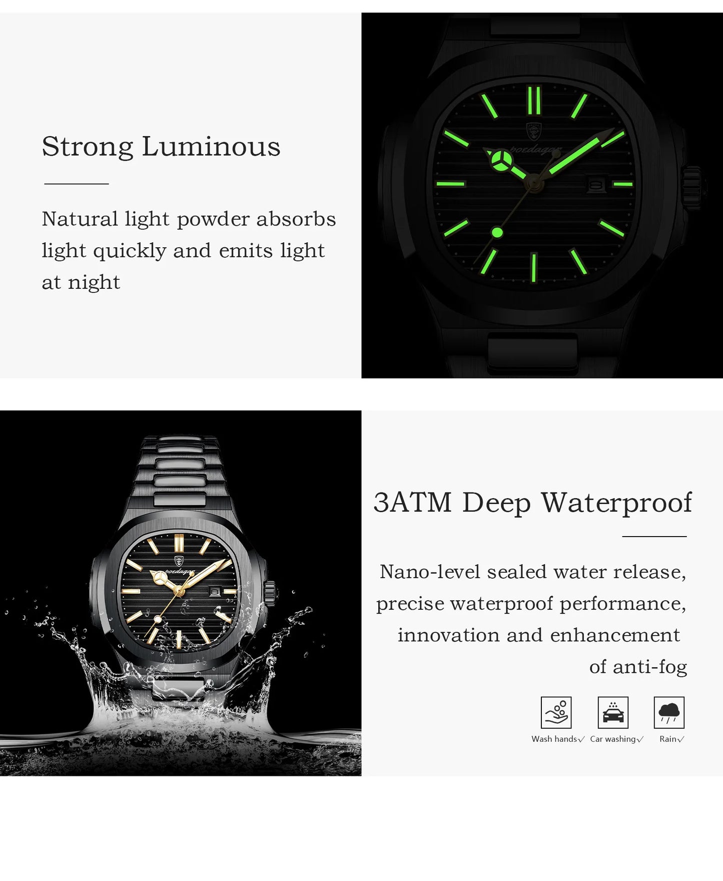 POEDAGAR Trendy Women’s Wristwatch Stainless Steel Date Quartz Ladies Watch Waterproof Luminous Original Watches For Woman Reloj