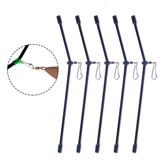 5Pcs Fishing Anti-Tangle Feeder Boom Spacer With Snaps Balance Connector Tackle Rolling Swivel Snaps Balance Connector
