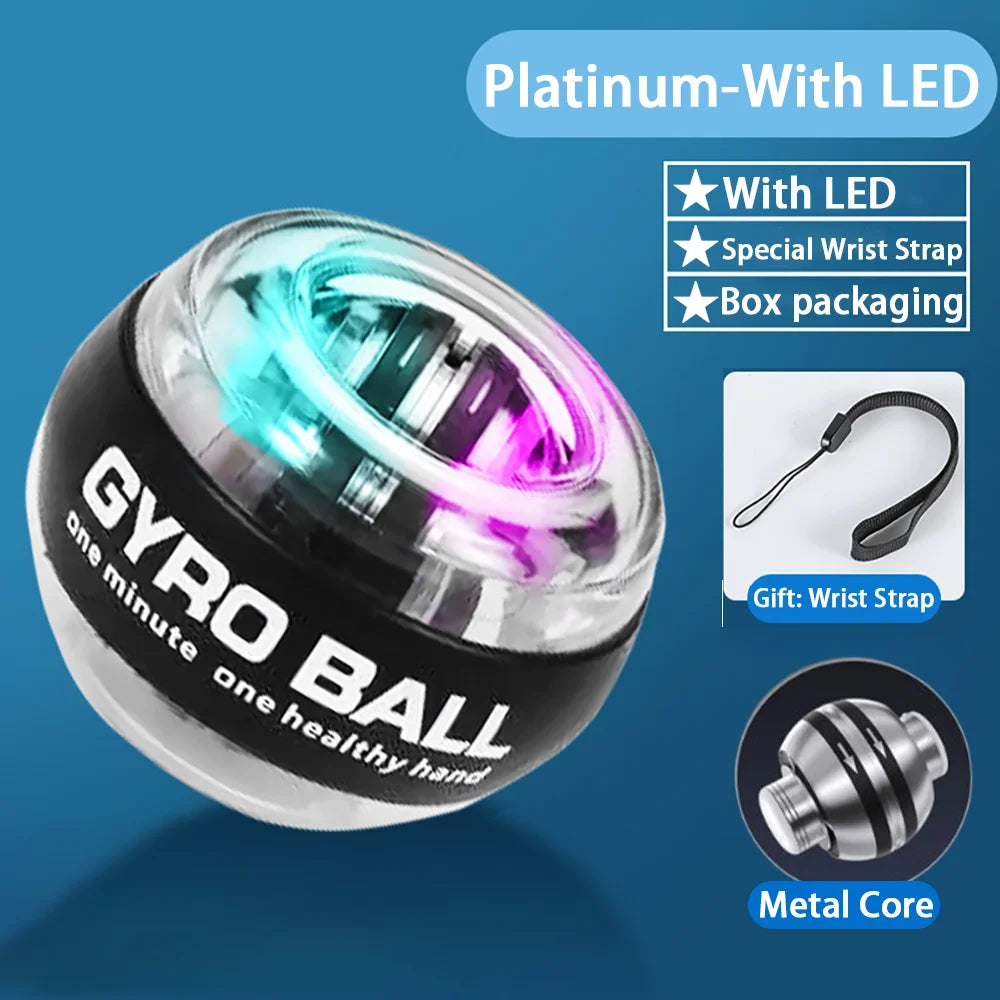 Wrist Power Hand Ball Auto-Start Grip Ball Strengthener Gyroscopic Arm Gyro Hand Ball Home Fitness Forearm Exerciser