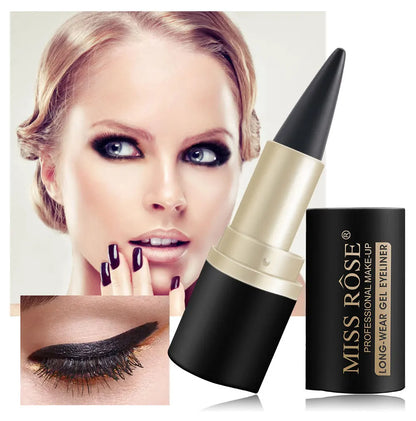 Waterproof eyeliner paste eyeliner quick-drying matte eyeliner single end black solid rich eyeliner pen
