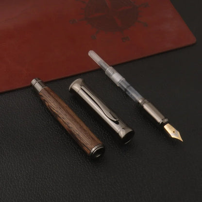 1pc wood Fountain Pen Tiger skin pattern Gun Grey Stationery Office School Supplies new ink pen