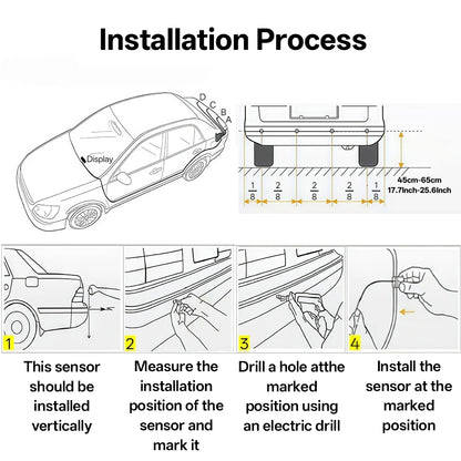 Hippcron Car LED Parking Sensor Kit 4 Sensors 22mm Reverse Radar Sound Alert Indicator System 8 Colors