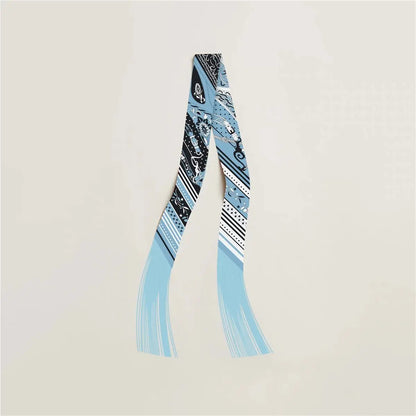 130x5cm Tassel Cashew Print Scarf Women's All-season Twill Silk Decorative Ribbon Multi-purpose Bag Hair Tie Belt Scarf