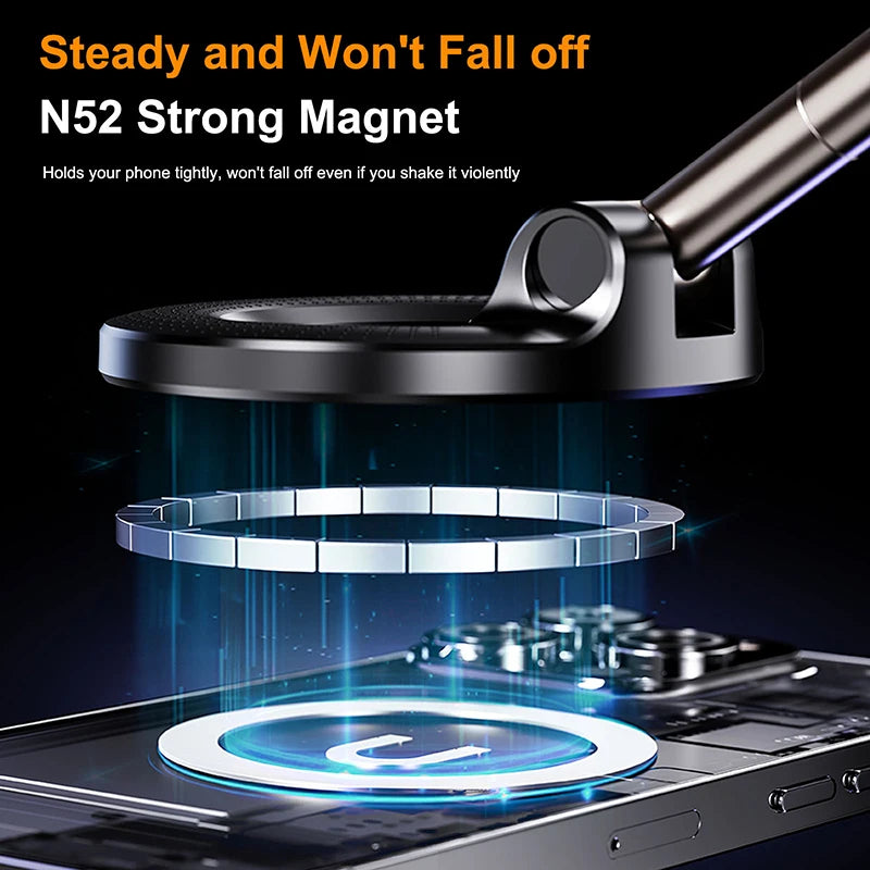 Vacuum Magnet Phone Bracket Multi-angles Adjustment Strong Magnetic Suck Design Foldable Car Holder For iphone Navigation Stand