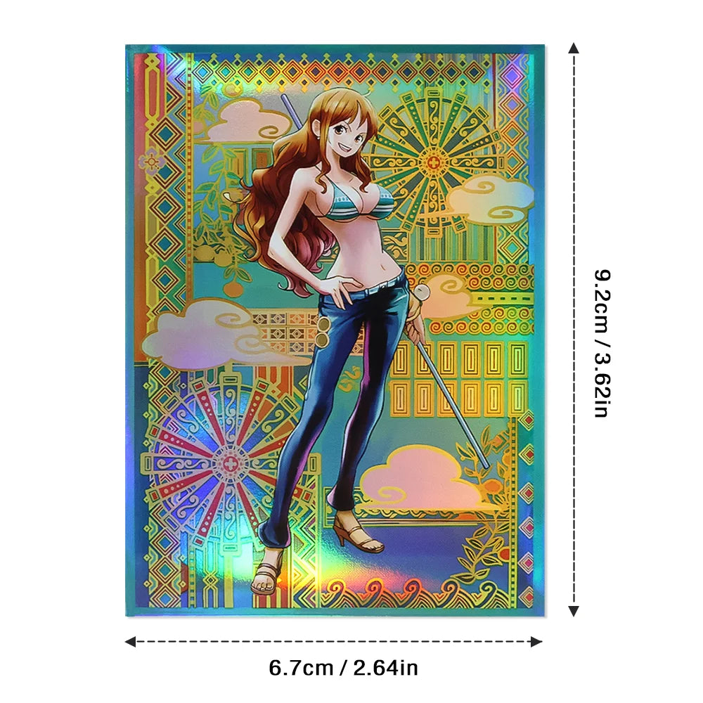 60Pcs 67x92mm Anime One Piece Card Sleeves Ace Luffy Zoro Shanks Empress Nami OPCG PTCG /MTG/PKM Trading Cards Protector Case