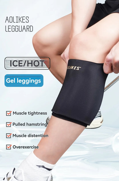AOLIKES 1PCS Hot and Cold Relief Gel Knee Sleeve,Heat or Ice Therapy for Knee Relief,Contoured Hydrogel Design for Comfort
