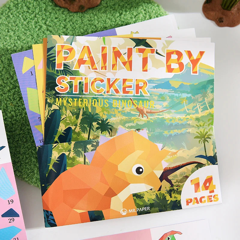Mr Paper 12pcs/bag Sticker Book Students' Handmade 3D Geometric Collage DIY Stickers Early Educational Stickers For Journal