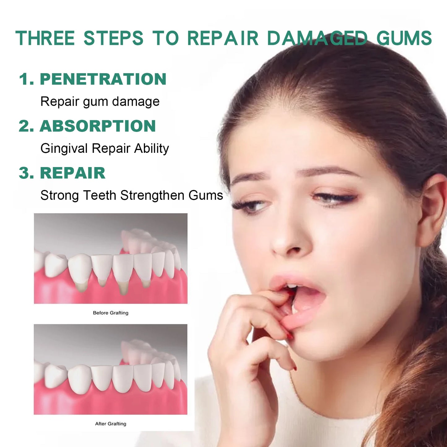 Gum Repair Drops Relieve Receding Gingival Swelling Gum Cleaning Care Oral Periodontal Hygiene Remove Yellow Remove Stain