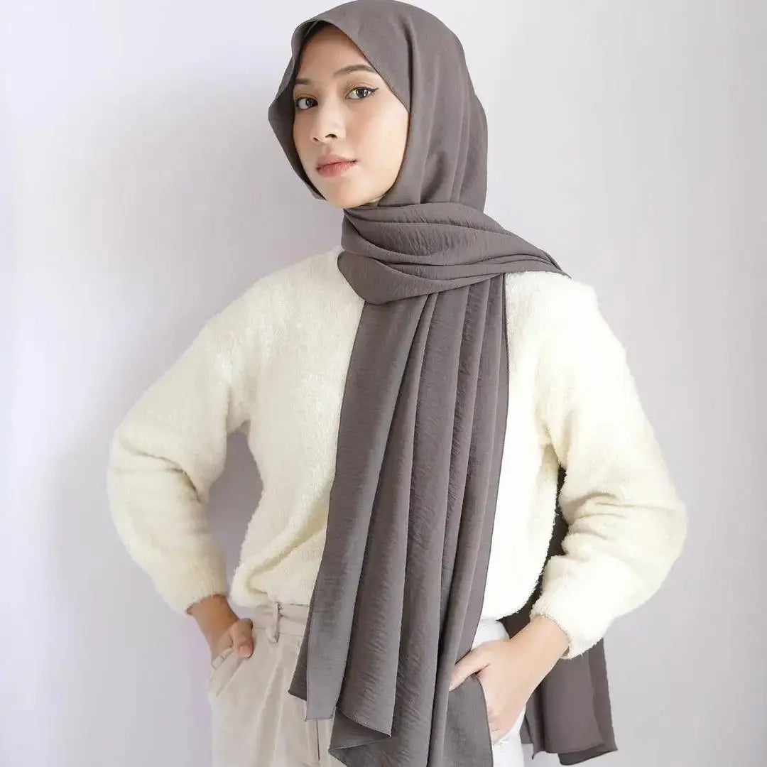 Premium Velvet Satin Chiffon Hijab Scarf Women Luxury Soft Plain Shawl For Women Muslim Hijabs Turban Femme Chic  Ramadan
