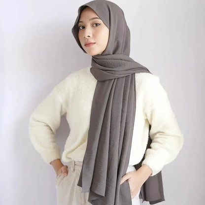 Premium Velvet Satin Chiffon Hijab Scarf Women Luxury Soft Plain Shawl For Women Muslim Hijabs Turban Femme Chic  Ramadan
