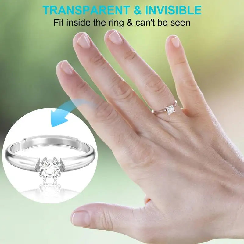 8 Sizes Silicone Invisible Clear Ring Size Adjuster Resizer Loose Rings Reducer Ring Sizer Fit Any Rings Jewelry Tools