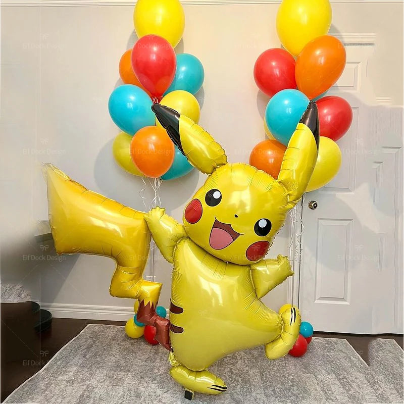 33pcs Cartoon Pikachu Theme Foil Balloons Set Colorful Latex Balloon Kids Birthday Baby Shower Party Decoration Supplies