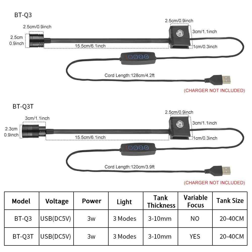 Super Slim LED Aquarium Light Lighting Plants Grow Light USB-5V 3W Aquatic Plant Lighting Waterproof Clip-on Lamp For Fish Tank