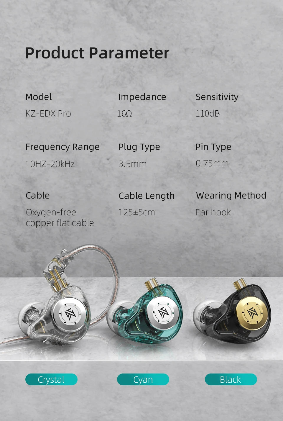KZ EDX PRO 1DD Dynamic Drive Earphone HIFI Bass Music Earbud Sport Noise Cancelling Headset KZ EDXPRO ZSTX ZSN PRO ZAS ES4 SKS