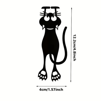 1-5PCS Kawaii Black Cat Bookmarks for Books 3D Plastic Stereo Animal Book Mark for Student Teacher's Gifts Creative Stationery