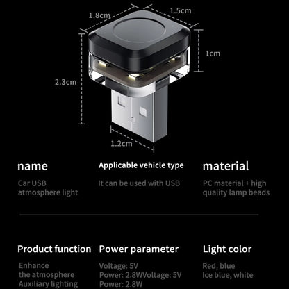 1x Car USB LED Light Mood Lamp Plug Play Universal LED Interior Atmosphere Light Auto Reading Lamp Decorations Decorative Strip