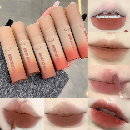 BENTAYGA Autumn Velvet Lip Mud — Matte Finish, Skin-Tone Enhancing Lip Tint, Versatile Nude Makeup, Budget-Friendly for Students