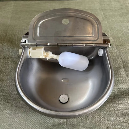 Damaly，Automatic Gravity-Fed Outdoor Pet Water Dispenser Bowl with Built-In Reservoir,  Dogs, Cats,Easyclean Material