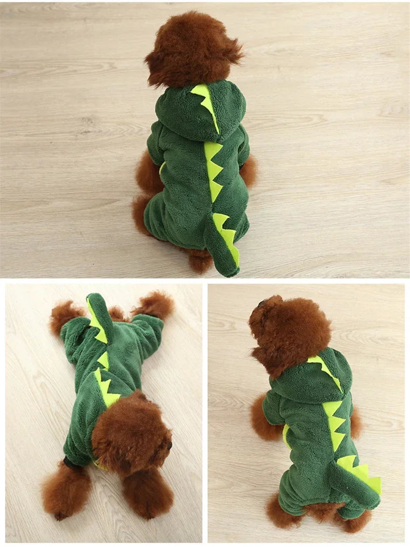 Cartoon Animal Dog Cat Costume Small Dogs Cat Winter Warm Pet Jumpsuit Pajama for Yorkies Poodle Overalls Puppy Mascotas Clothes