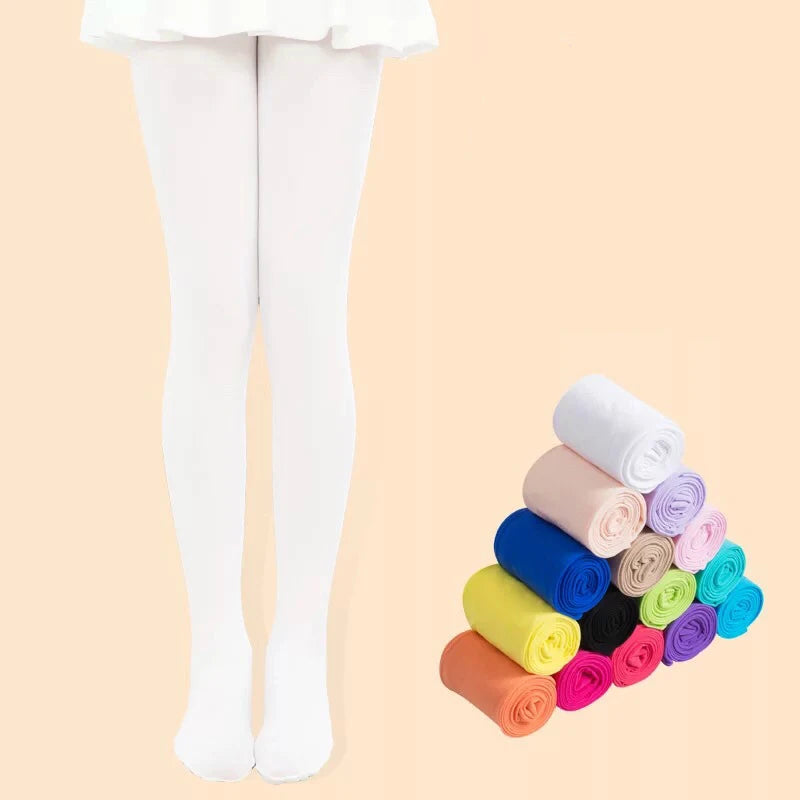 Spring Autumn Candy Color Child Pantyhose Ballet Dance Tights for Princess Girls Student Stocking Velvet Solid White Kids Tights