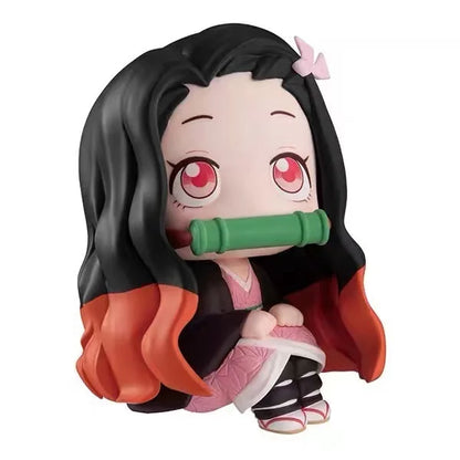 Anime Demon Slayer Figure Kamado Nezuko Kamado Tanjirou Kawaii Q version Action Figural PVC Model Toys Gift