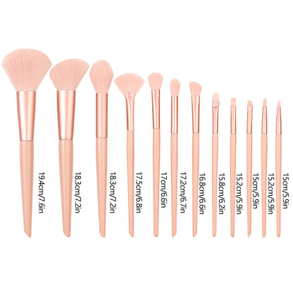 12Pcs Pink Makeup Brush Set Make Up Concealer Blush Powder Brushes Eye Shadow Highlighter Foundation Brush Cosmetic Beauty Tools