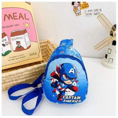 Marvel'S New Children'S Bag Spider Man Iron Man Captain America Shoulder Bag For Boys And Girls Travel Change Crossbody Bag