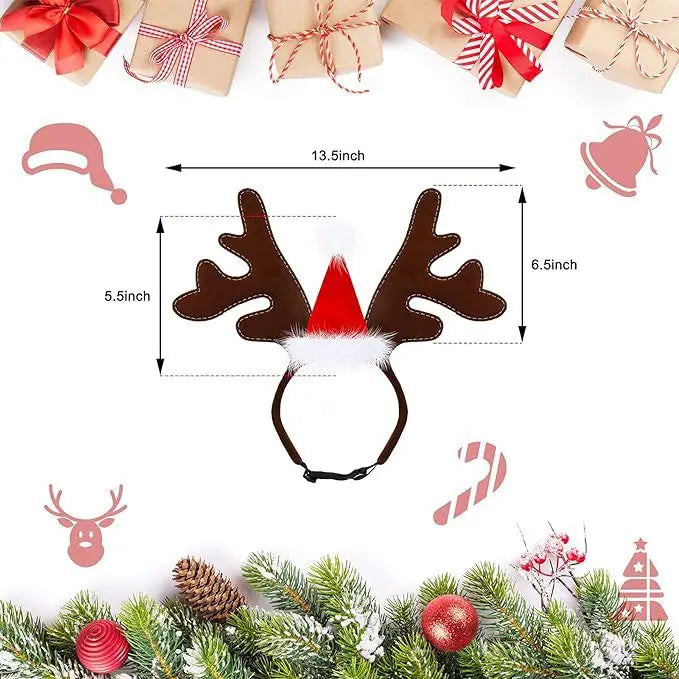 Christmas Decoration Pet Headwear Party Dress Up Antlers Hair Hoops Pet Supplies Christmas Hat Headbands Dog Elk Hair Hoops