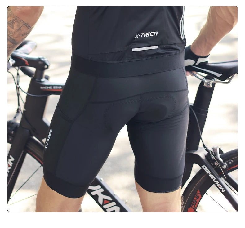 X-TIGER  Cycling Shorts Men Double Arrow Cushion Pad MTB Road Anti Slip Bike Shorts 7 Hours Ride Breathable Lycra Shorts