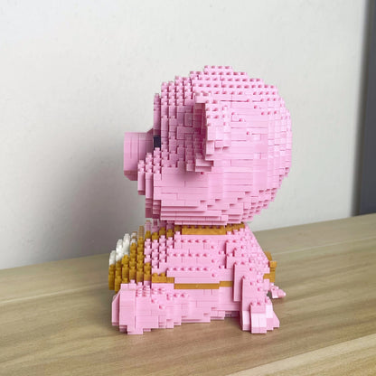 Knew Built Cute Pink Smile Pig Micro Mini Building Blocks Toy - Bringer of Good Mood and Fortune Bricks Deco at Home Office