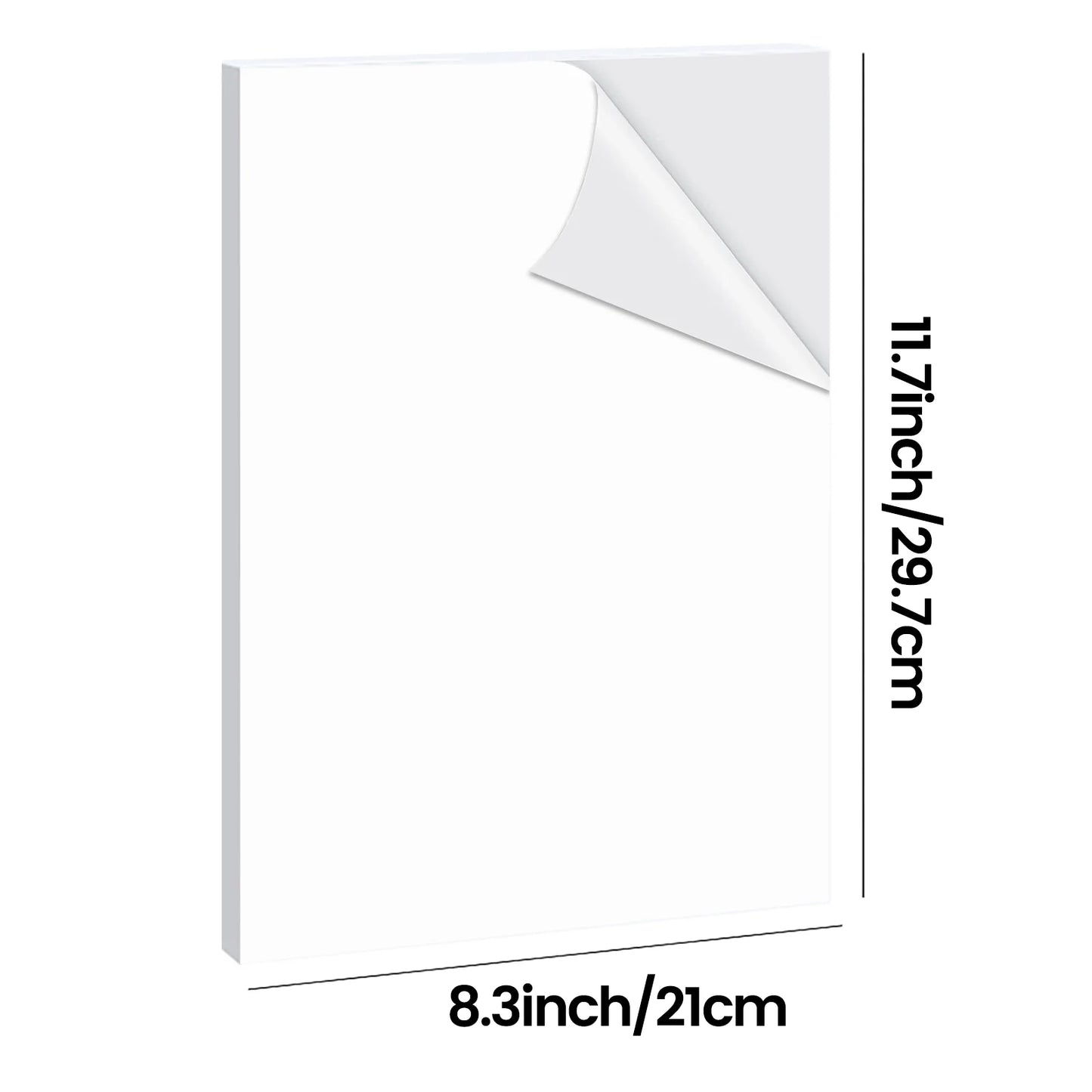 A4 Size Matte White Printable Vinyl Sticker Paper 8.3×11.7 inch Self-Adhesive Inkjet Compatible Tear-Resistant Labeling Paper