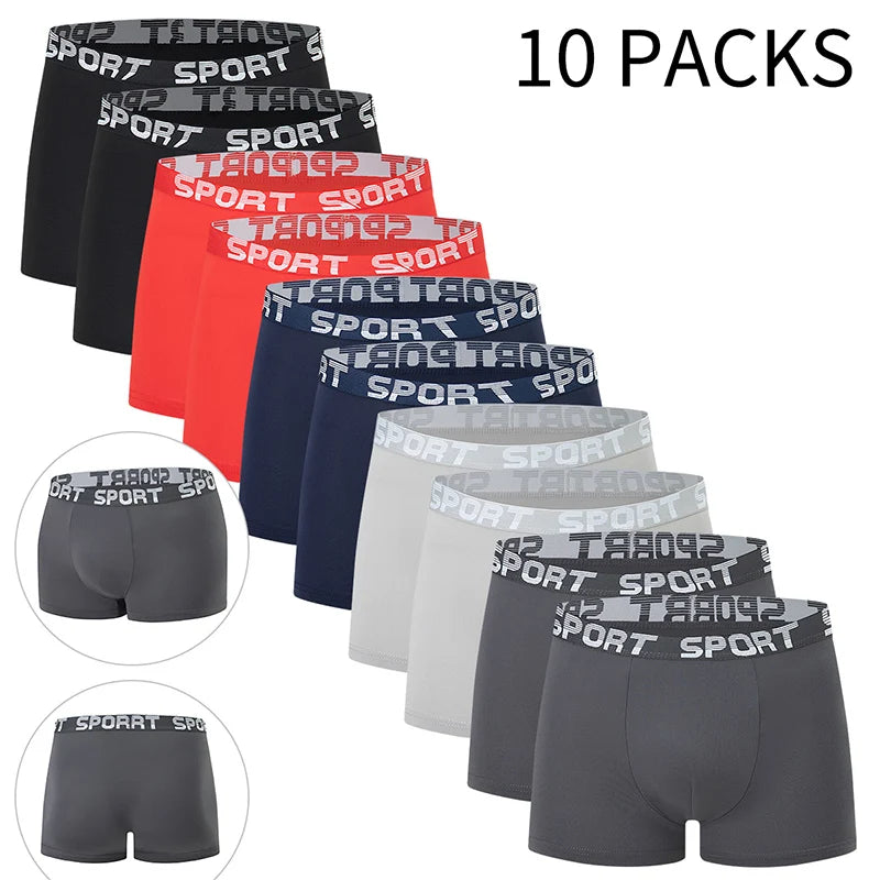 5 /10 Pack Men's Black Gold Printed Boxer Underwear Comfortable And Versatile Plus Size Sexy Young Men's Leisure Sports Beach sh