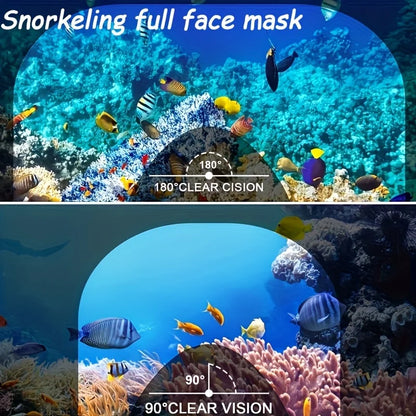 XIAOTREE Full-face snorkeling mask with removable camera mount (camera not included), anti-fog and leak-proof view