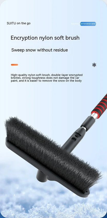 Winter Car Cleaner Extendable Snow Shovel Ice Scraper Brush Detachable Windshield Tool