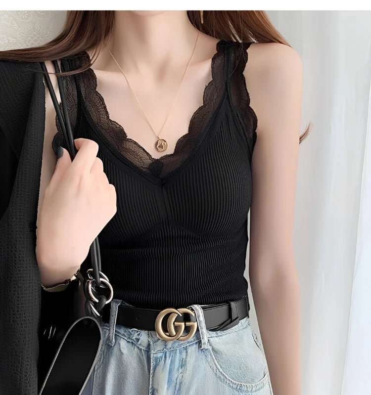 Thermo Thick Slimming Undershirt Thermal Underwear Inner Vest For Women Warm Winter Sexy Lace Sleeveless Tank Tops Padded Bra
