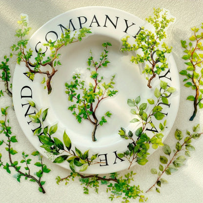 Journamm 20pcs Branches DIY Journal Material PET Stickers Scrapbooking Arts and Crafts Projects Decor Photo Album Collage