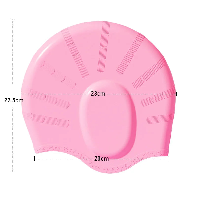 Ear Protection Silicone Swimming Cap for Women Men Long Hair Waterproof Enlarged Swim Pool Cap