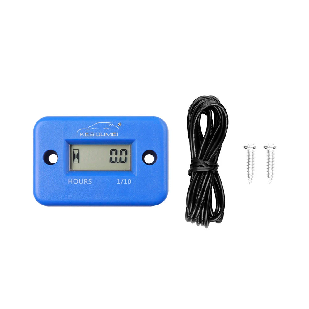 Digital LCD Hour Meter Motor Waterproof Display for Bike Motorcycle ATV Snowmobile Marine Boat Ski Dirt Gas Engine