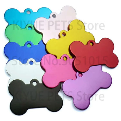 Personalized Random Mix 20pcs Aluminum Pet Dog Tag Nameplate Pedant For Cat Collar Ring Anti-Lost Accessories