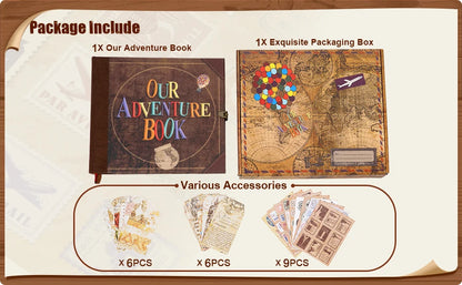 Our Adventure Book 146 Page Diy Handmade Photo Album Scrapbook Retro Kraft Album Anniversary Wedding Memory Valentine's Day Gift