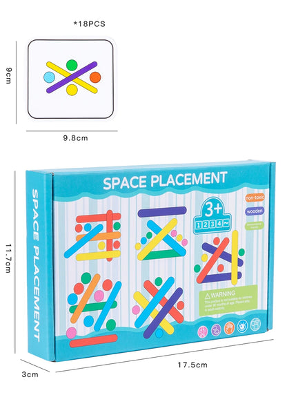 Kids Rainbow Stick Thinking Puzzle Wooden DIY Ice Cream Stick Puzzle Challenge Table Games Montessori Educational Children Toys