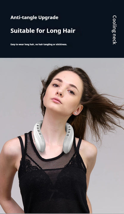 New Neck Air Conditioner Portable Neck Fan Rechargeable Semiconductor Cooling Bladeless Fan Outdoor Personal Fan Wearable Cooler