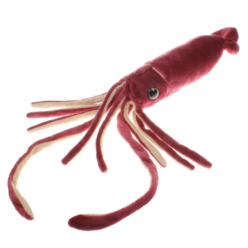 75cm Cute Wine Red Squid Animal Doll Soft Cartoon Plush Toys For Boys and Girls Halloween Holiday Birthday Gifts