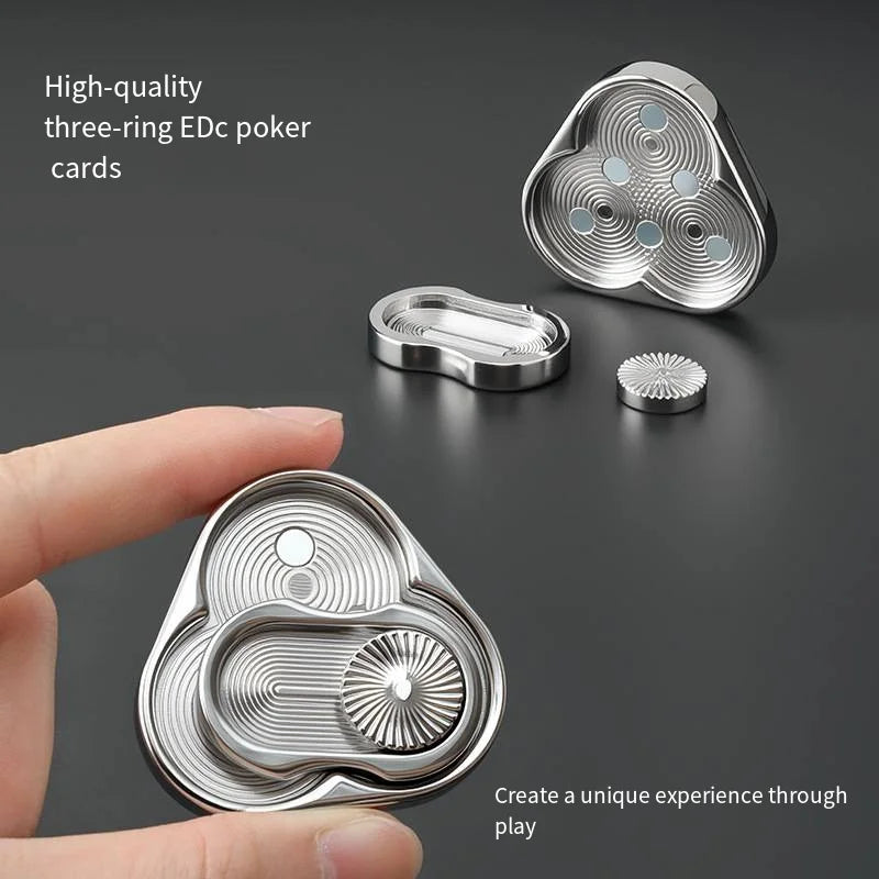 Triangle Spinner Flip Coin EDC Fidget Push Coin Decompression Hand Toy Handle Piece Fidget Spinner Fun Toy