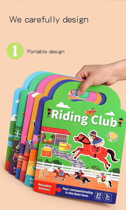 Children DIY Sticker Book Bubble Scene Sticker Jelly Paste Toy Kids Portable Reusable Quiet Busy Paste A Book