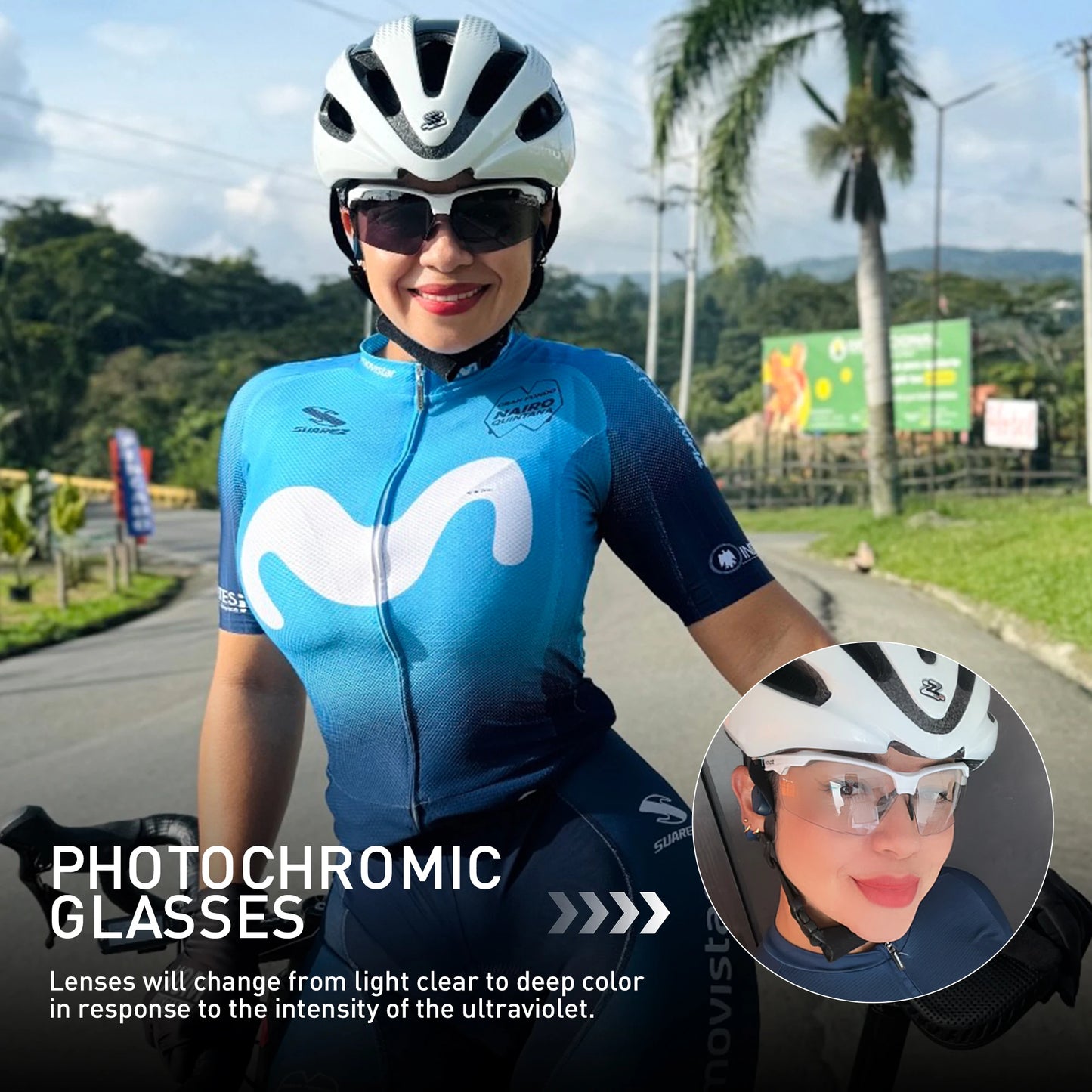 SCVCN Photochromic Sunglasses Cycling Glasses Bike Mountain Bicycle Hiking Golf UV400 Sports Glasses for Men Women Baseball