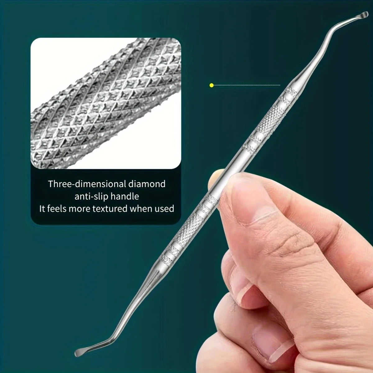 3pcs Stainless Steel Manicure Drill Set - Includes Nail File And Toe Nail Lifter, Non-Slip Comfortable Grip, Unscented tool