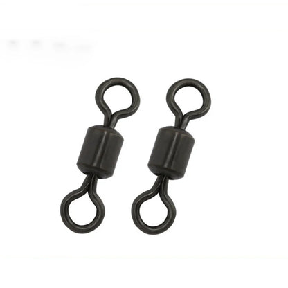 50Pcs Carp Fishing Swivel Rolling Barrel Snap Matte Black Lure Hook Line Connector Fishing Tackle Supplies Accessories Pesca